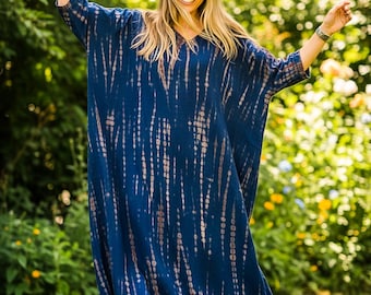Midnight Breeze Hand Dyed Dress / Boho Maxi Dress / Tie Dye SunDress / Boho Clothing / Summer Tie Dye Dress / Tie Dye Clothing