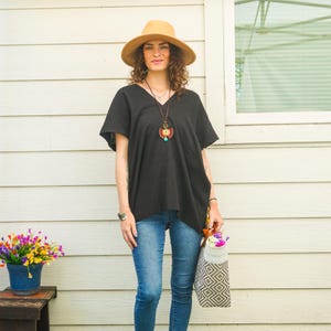 Raw Natural Crinkled Double Gauze Cotton Blouse | Cotton Tunic Kaftan | Cotton Tunic Top | Boho Minimalist Shirt | Boho Clothing