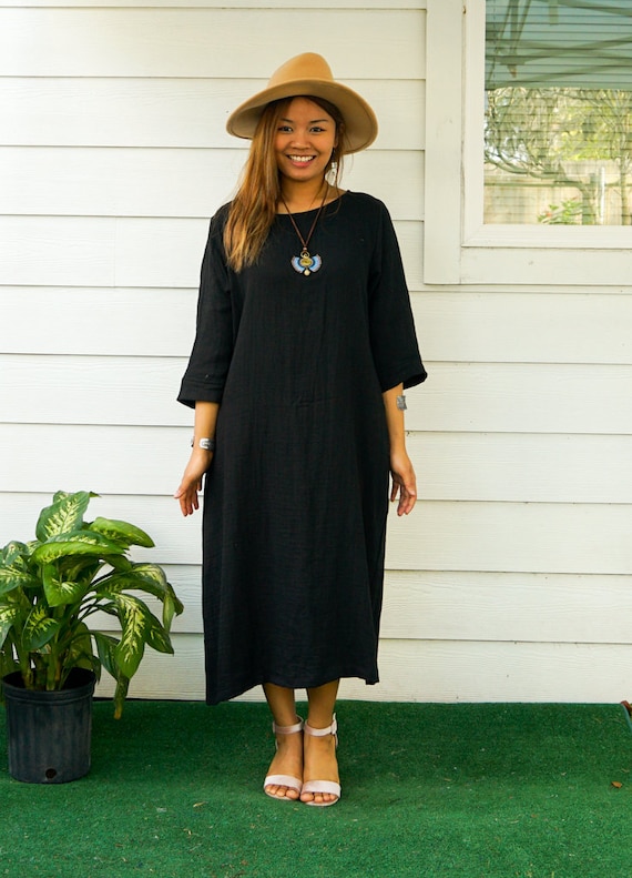 Boho maxi dress with pockets sale