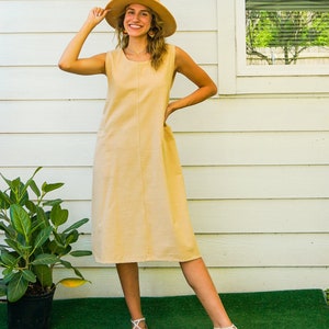 Natural Cotton Wrap Dress with Pockets,  Boho Dress, Cotton Dress, Boho Clothing
