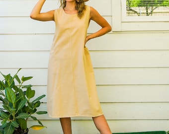 Natural Cotton Wrap Dress with Pockets,  Boho Dress, Cotton Dress, Boho Clothing, 100% Organic Cotton