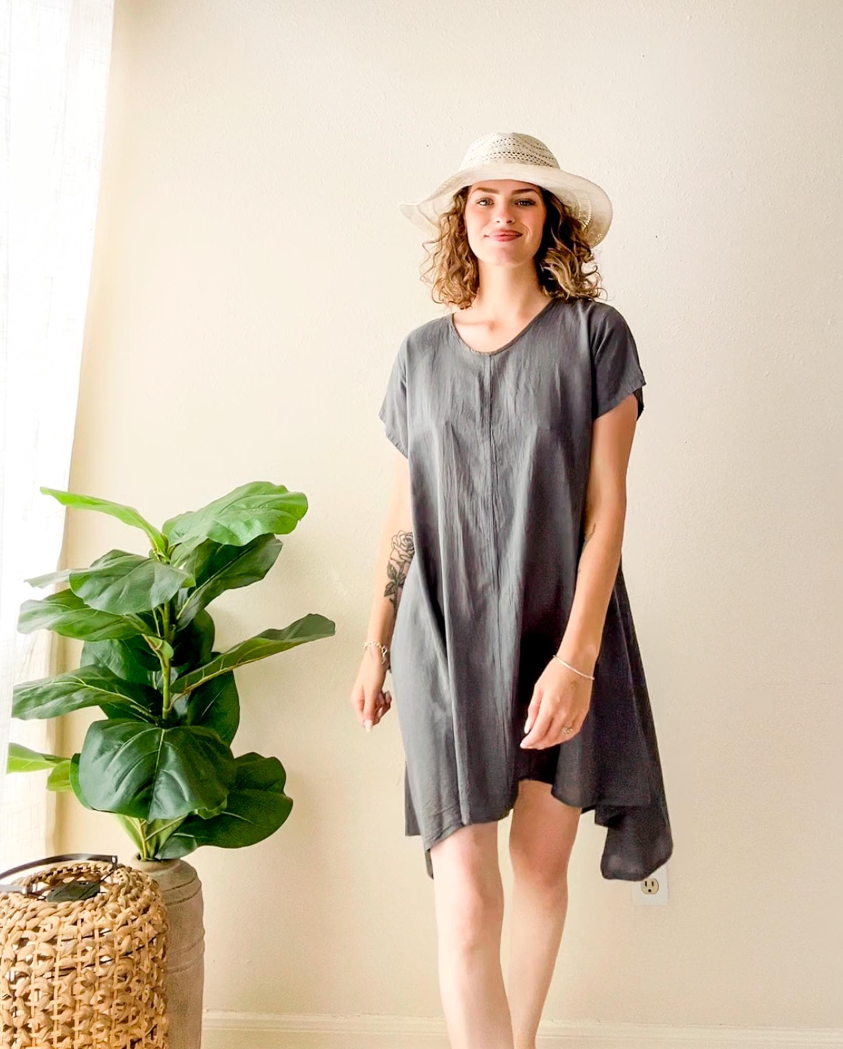 flowy gauze dress Seaside Flutter Sleeve Maxi Dress