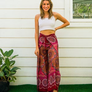 Mandala Palazzo Wrap Pants, Boho Pants, Harem Flow Pants, Open Flow Genie Pants, Bohemian Flow Pants, Belly Dance Pants image 3