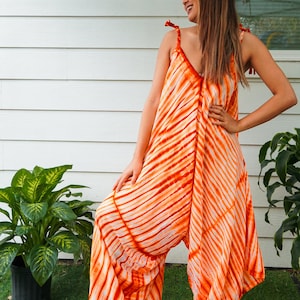 Hand Dyed Boho Jumpsuits Rompers Pants, Loungewear, Wide Legs Jumpsuits, Summer Clothing, Beach Wear