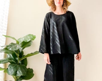 Organic Cotton Tunic Top | Minimalist Boho Blouse | Relaxed Cotton Gauze Shirt | Natural Bohemian Clothing