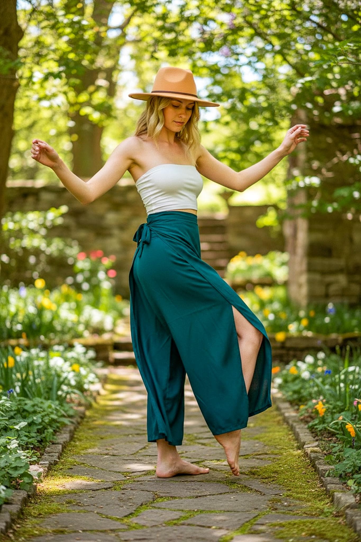 Palazzo Wrap Pants, Boho Pants, Beach Pants, Harem Flow Pants