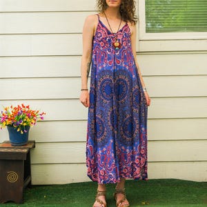 Paisley Moon Maxi Dress, Beach SunDress, Summer Dress, Boho Clothing, Vacation Dress