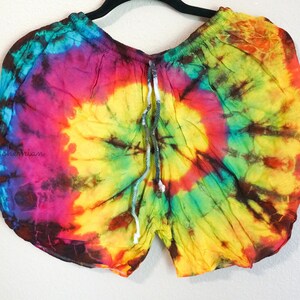 Tie Dye Shorts, Hippie Shorts, Rayon Shorts, Comfy Shorts, Festival Shorts, Festival Clothing, Summer Clothing 5