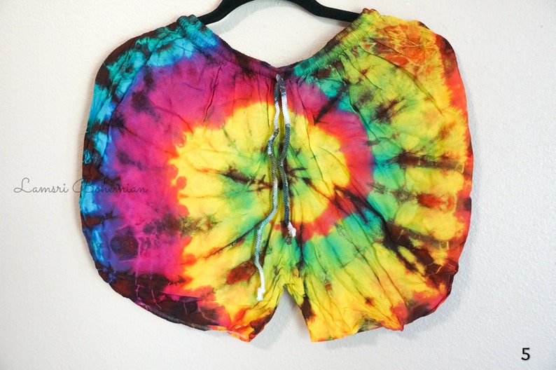 Tie Dye Shorts, Hippie Shorts, Rayon Shorts, Comfy Shorts, Festival Shorts, Festival Clothing, Summer Clothing 5