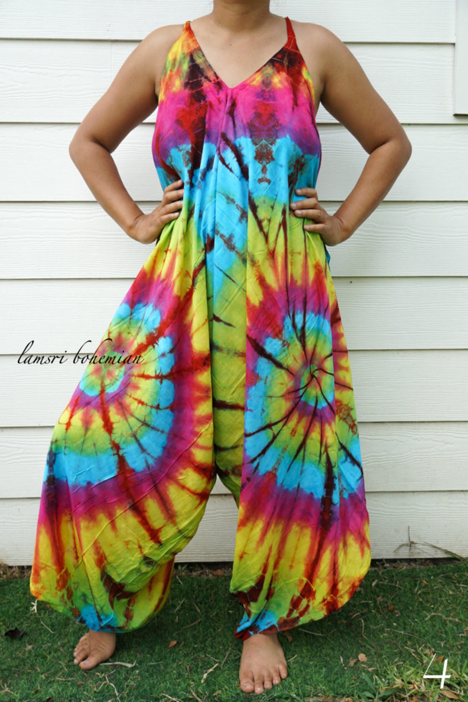 Hand Dyed Hippie Jumpsuits Rompers Pants Hippie Overalls Etsy