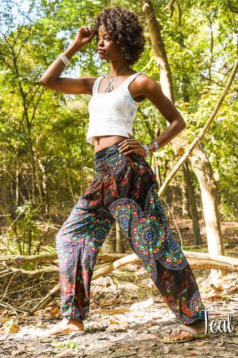 Floral Women Harem Pants Boho Pants Lounge Pants Yoga Etsy