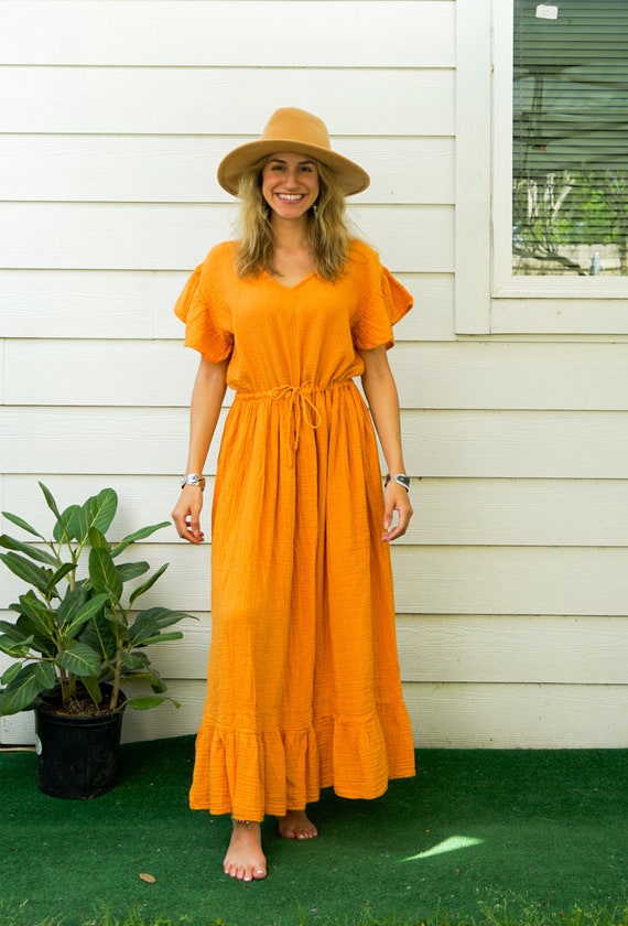 Golden Mustard Triple Gauze Cotton Boho Maxi Dress / Boho Minimalist Dress / Maternity Dress / Cotton Sundress Maxi Dress Golden Mustard Triple Gauze Cotton Boho Maxi Dress / Boho Minimalist Dress  / Maternity Dress / Cotton Sundress Maxi Dress - Etsy