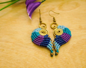 Micro Macrame Boho Earrings, Handmade Earrings, Hippie Earrings, Gift for Her, Boho Jewelry