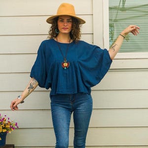 Raw Natural Cotton Gauze Tunic Blouse, Cotton Summer Tops, Boho Minimalist Shirt, Boho Clothing