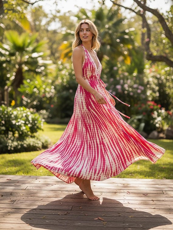 chinese dress ladies Rosalia Cowl Neck Maxi Dress / Raspberry | Meshki