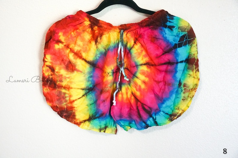 Tie Dye Shorts, Hippie Shorts, Rayon Shorts, Comfy Shorts, Festival Shorts, Festival Clothing, Summer Clothing 8