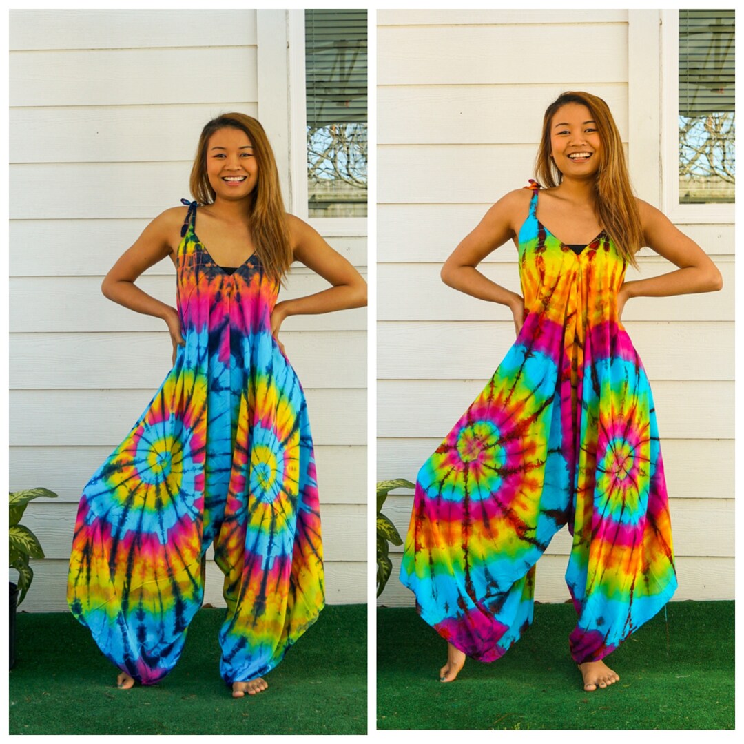 Hand Dyed Hippie Jumpsuits Rompers Pants Hippie Overalls Etsy