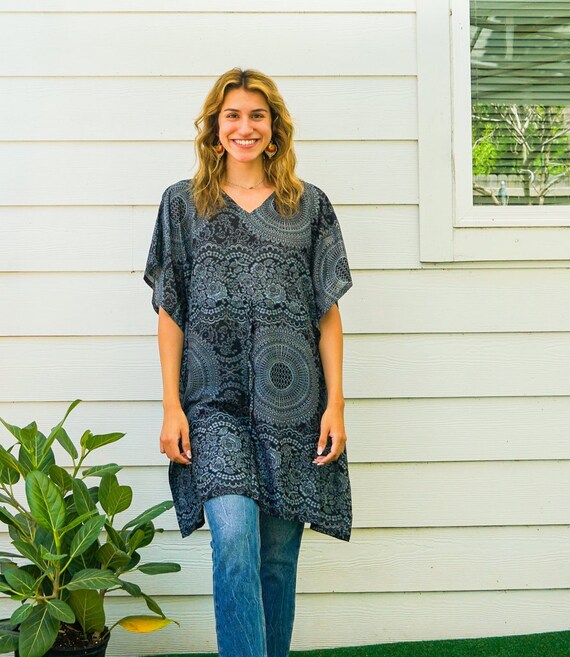 Mandala Boho Kaftan Tunic Oversize Tops Boho Clothing Etsy Ireland