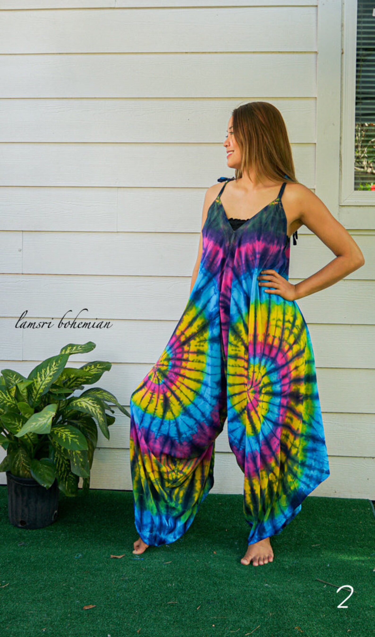 Hand Dyed Hippie Jumpsuits Rompers Pants Hippie Overalls Etsy
