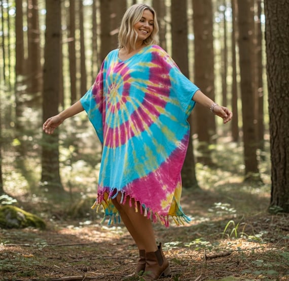 blue pink tie dye dress Tie Dye Dress main image 0