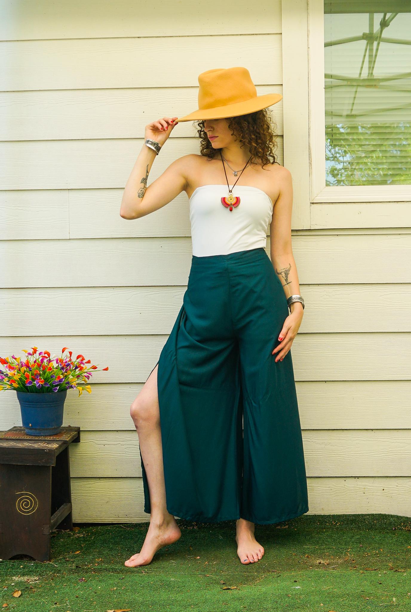 Palazzo Wrap Pants, Boho Pants, Beach Pants, Harem Flow Pants