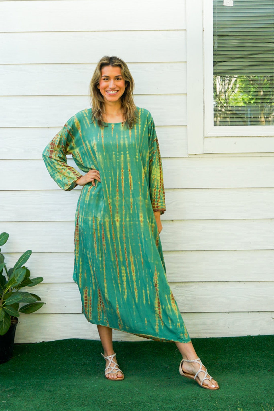 Hand Dyed Dress / Boho Maxi Dress / Tie Dye Sundress / Boho Clothing ...