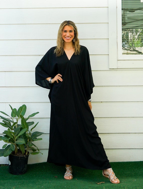 Women's Beach Kaftan Maxi Dress - Loose Fit Bikini Cover Up & Summer Dress