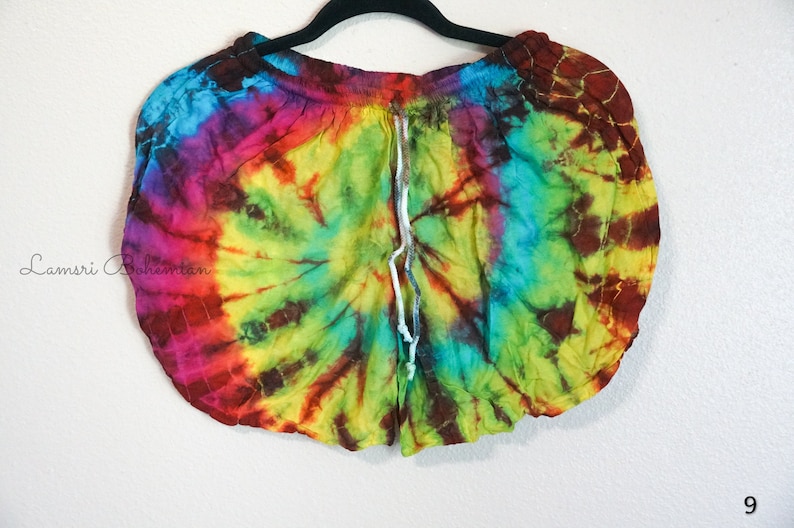 Tie Dye Shorts, Hippie Shorts, Rayon Shorts, Comfy Shorts, Festival Shorts, Festival Clothing, Summer Clothing 9