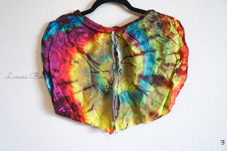 Tie Dye Shorts, Hippie Shorts, Rayon Shorts, Comfy Shorts, Festival Shorts, Festival Clothing, Summer Clothing 3