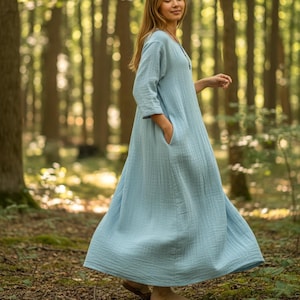 fit and flare crinkle gauze maxi dress Fit & Flare Crinkle Gauze Maxi Dress