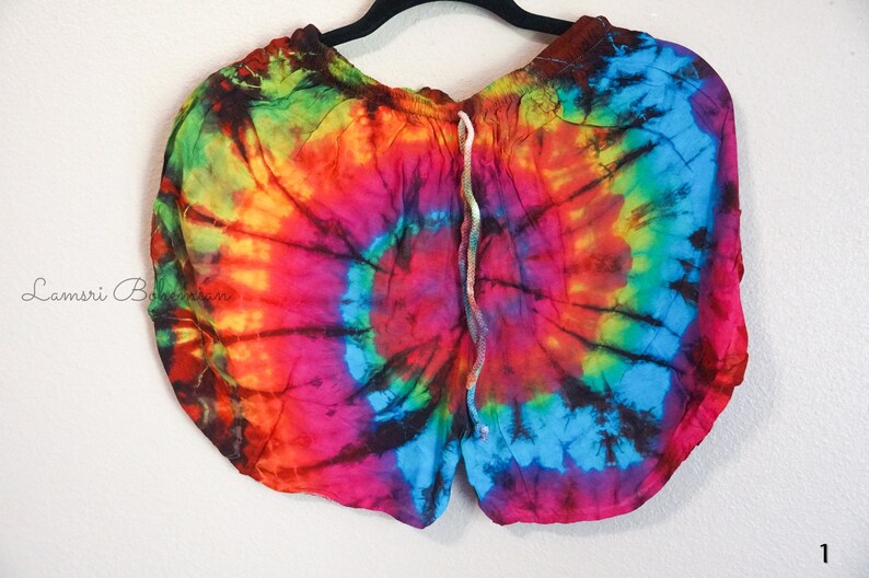 Tie Dye Shorts, Hippie Shorts, Rayon Shorts, Comfy Shorts, Festival Shorts, Festival Clothing, Summer Clothing 1
