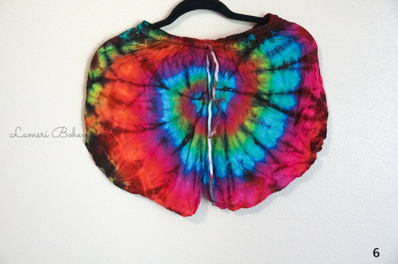 Tie Dye Shorts, Hippie Shorts, Rayon Shorts, Comfy Shorts, Festival Shorts, Festival Clothing, Summer Clothing 6