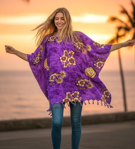 Roberto Cavalli　フード付きシルク カフタン　チュニック Honu Hawaii トロピカルカフタンブラウス、オーバーサイズボヘミアン