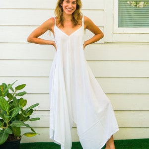 Boho Yoga Jumpsuit Rompers Pants with Pockets, Wide Leg Jumpsuit, Summer Jumpsuit, Women's Jumpsuit