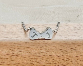 Heart charm initial letter necklace, Personalized dainty necklace, Gift for mom, Alphabet necklace, Perfect gift for her, Mother's Day gift