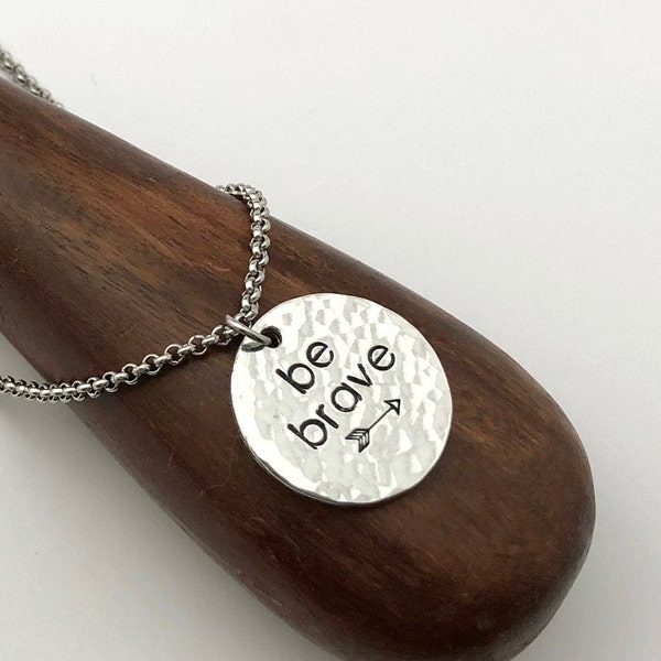 Be brave necklace, Affirmation necklace, Inspirational jewlery,Fighter gift,Arrow Necklace,Motivational,Encouragement gift,Mother's day gift