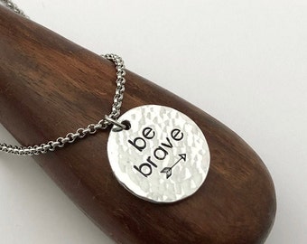 Be brave necklace, Affirmation necklace, Inspirational jewlery,Fighter gift,Arrow Necklace,Motivational,Encouragement gift,Mother's day gift