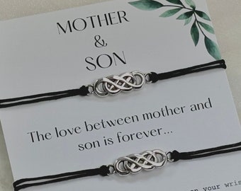 Mother and son matching bracelets, The love between mother and son, Mother son jewelry, Mother and son gift, Gift for mother, Gift for son