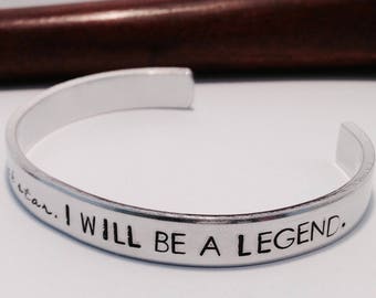 Je ne serai pas une rock star, je serai une légende, bracelet manchette, citation de Freddie Mercury, groupe Queen, fan de la reine, mélomane, cadeau d'anniversaire, cadeau de Noël