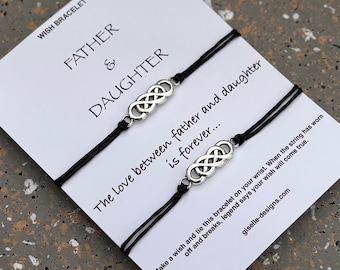 Set di braccialetti dei desideri padre e figlia: ciondolo infinito, regalo abbinato