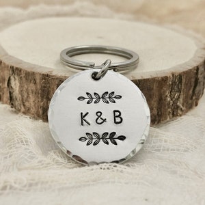 Personalized Couples Initials Keychain – Custom Keyring Gift - Anniversary Gift for Him & Her - Keepsake Couples Initials- Relationship Gift