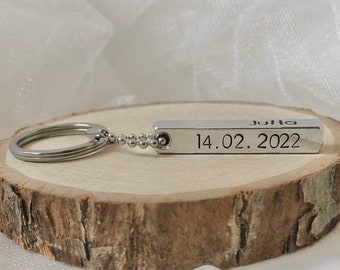 Personalized 3D bar keychain, Couples gift, Dad gift  Anniversary date, Keychain with name,Personalized gifts,Valentine's Day,Christmas gift