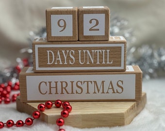 Wooden Countdown Calendar Blocks: Christmas, Halloween, Birthday, Trip