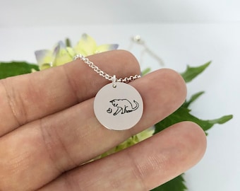 Cat Necklace, Tiny Sterling Silver Cat Necklace, Kitty Cat Pendant, Kitty Cat Pendant,Mother's Day gift, Valentine's Day gift,Christmas gift