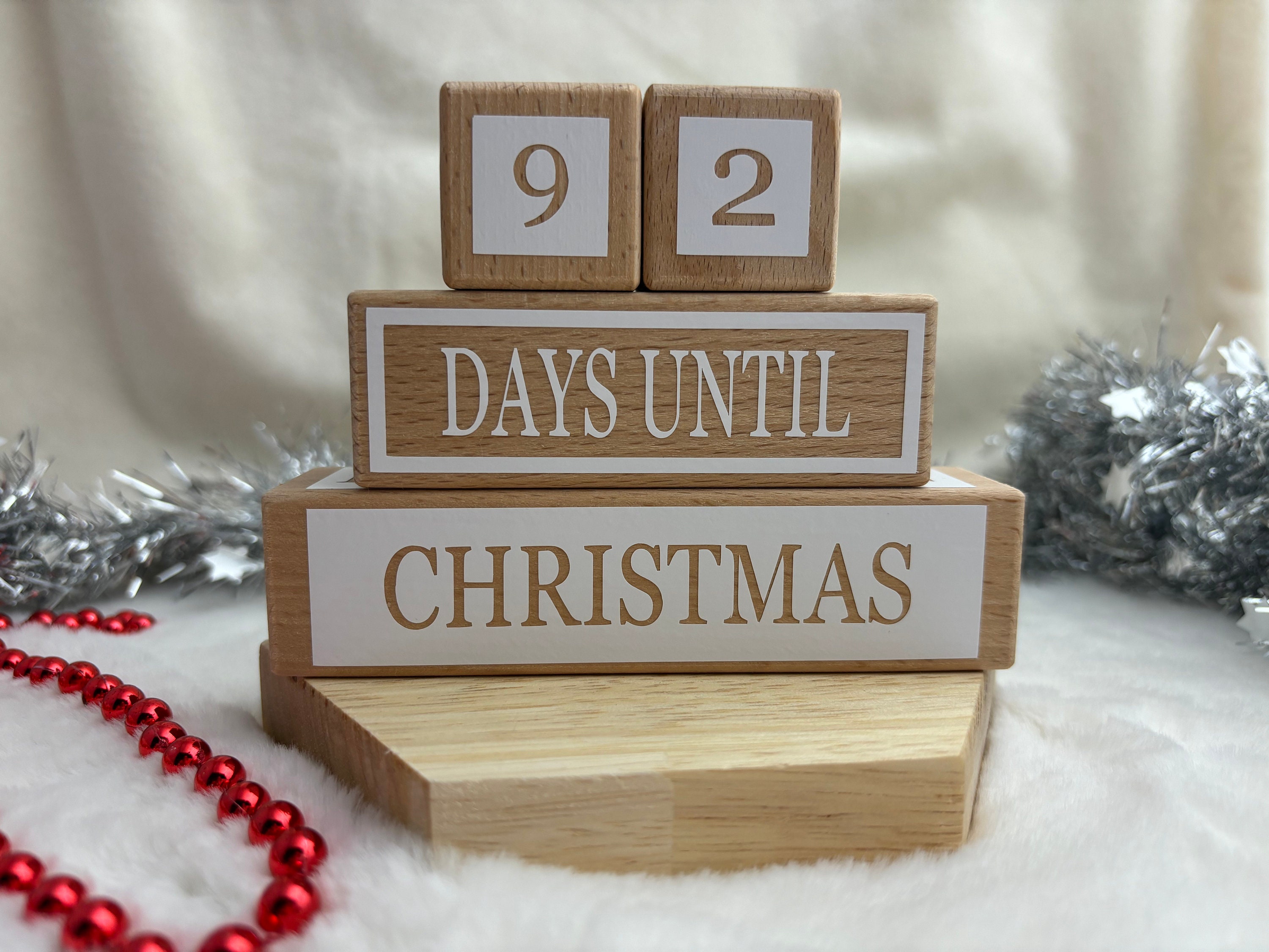 Wooden Countdown Calendar Blocks: Christmas, Halloween, Birthday, Trip ...