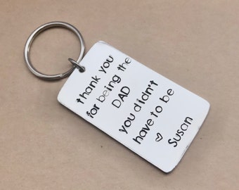 Personalized Stepdad Keychain: Bonus Dad Gift