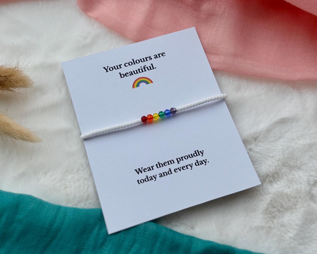 Pride Rainbow Bracelet – LGBTQ Pride Jewelry – Minimalist Beaded ...