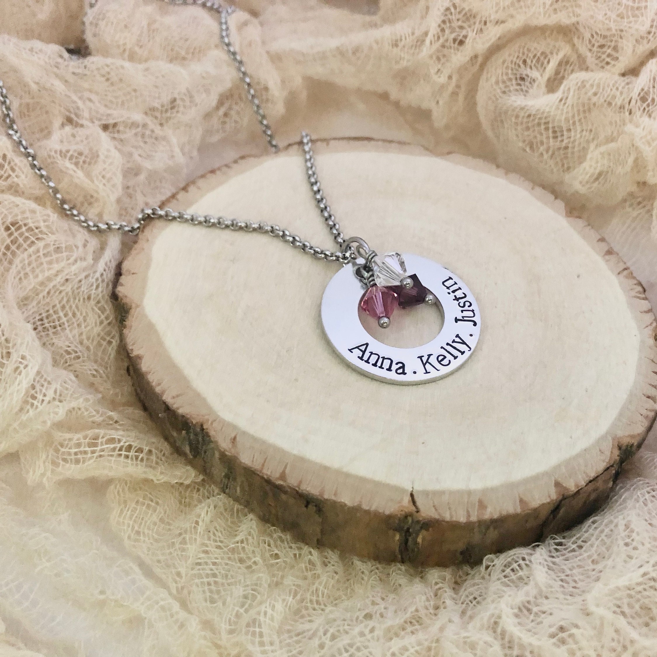 Custom Name Necklace Birthstone Name 