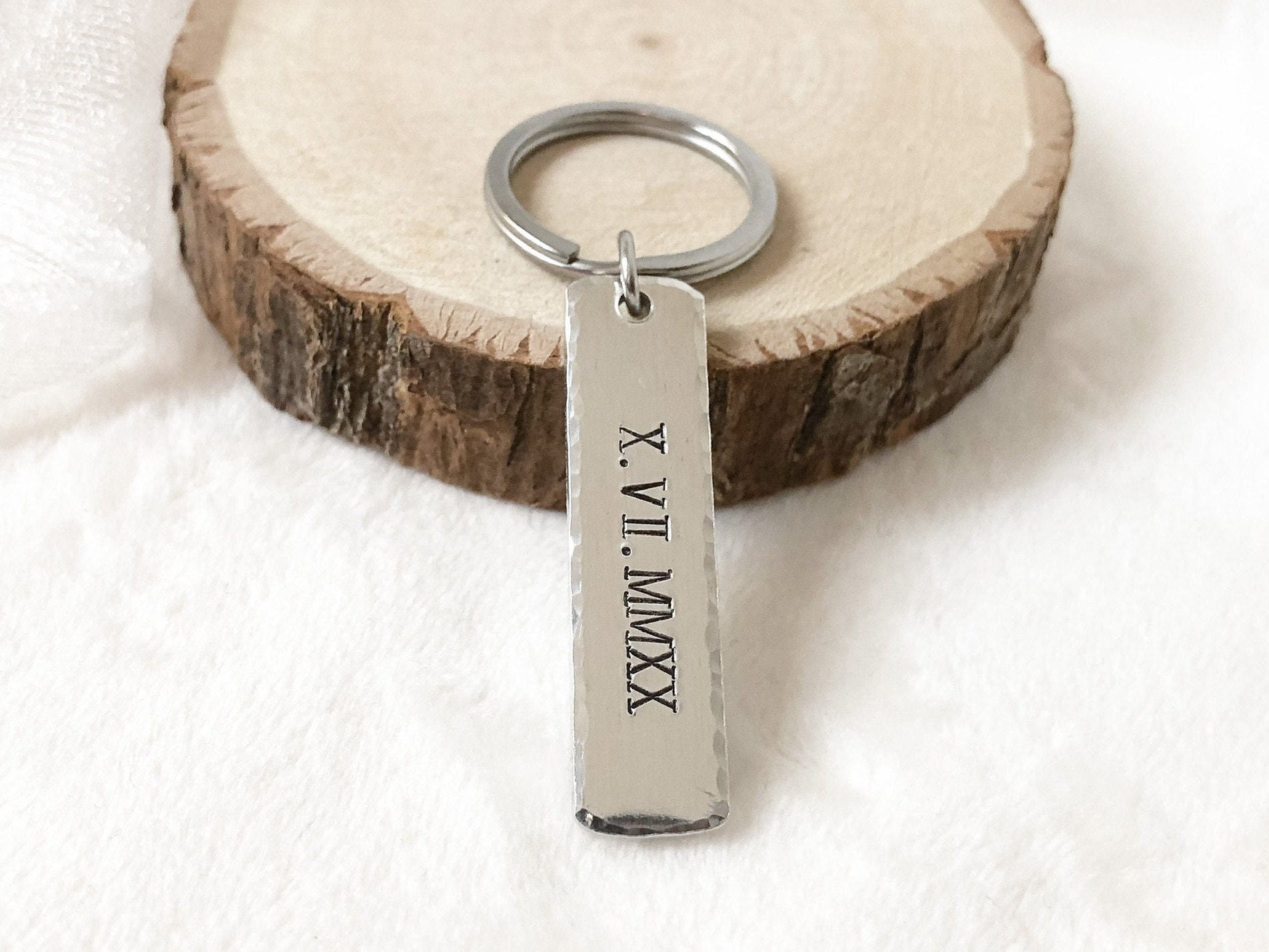 Roman Numerals Date Keychain, Personalized Keychain, Couples Gift ...