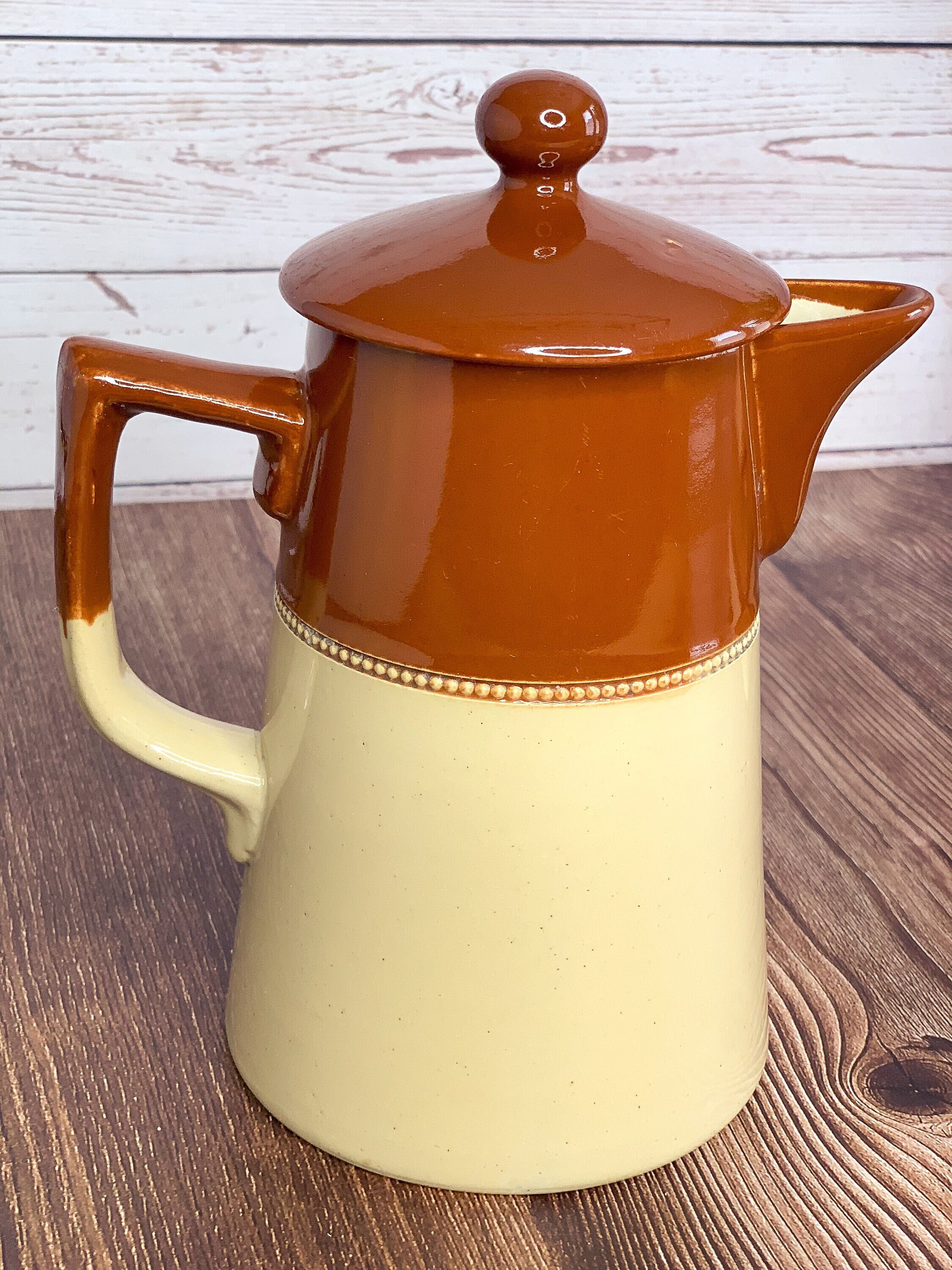 Vintage Brown Coffee Pot Lovatts Coffee Pot Langley Pottery Coffee Pot  Stoneware Vintage Wedding Gift Housewarming Gift England Pottery